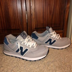 New Balance 574 grey and navy sneakers